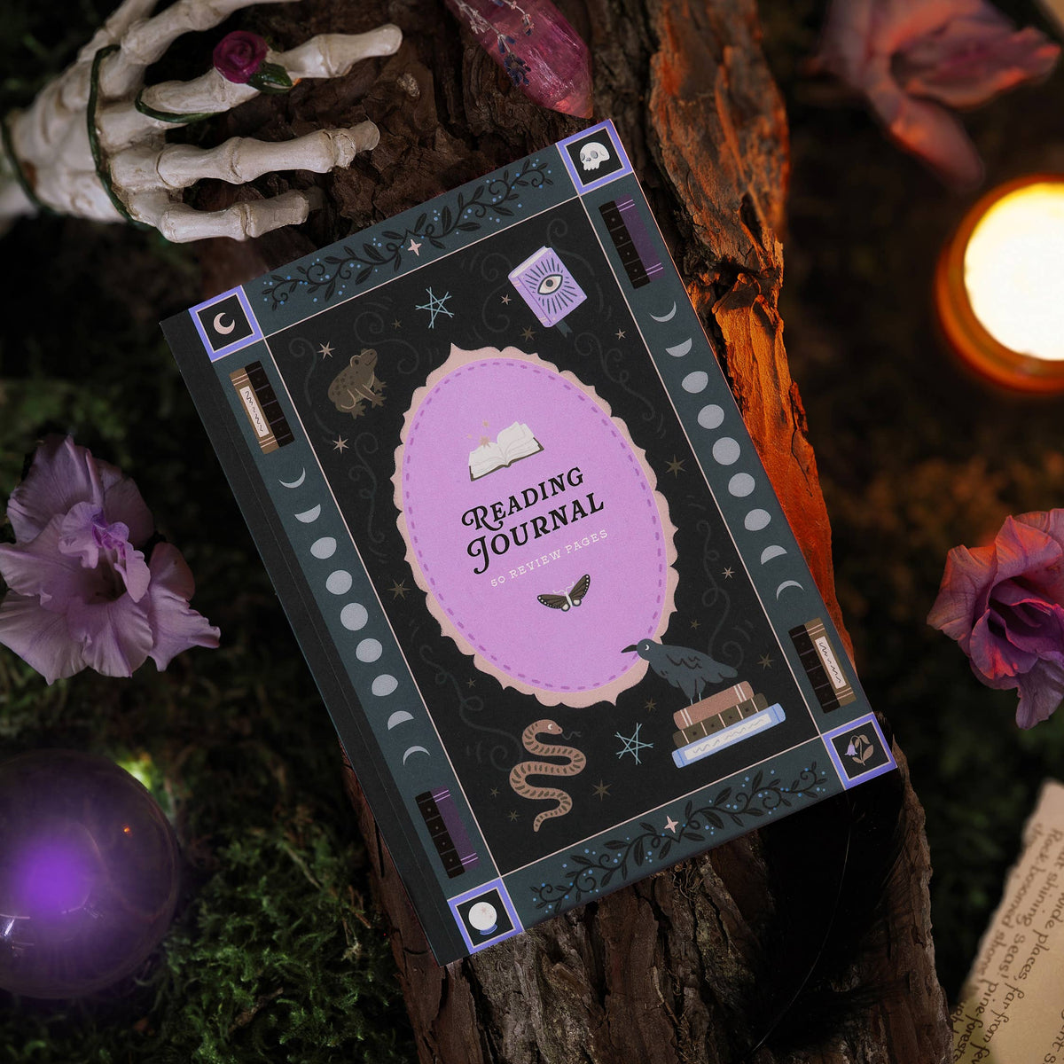 Whimsy Witch Reading Journal – 50 Book Review Notebook