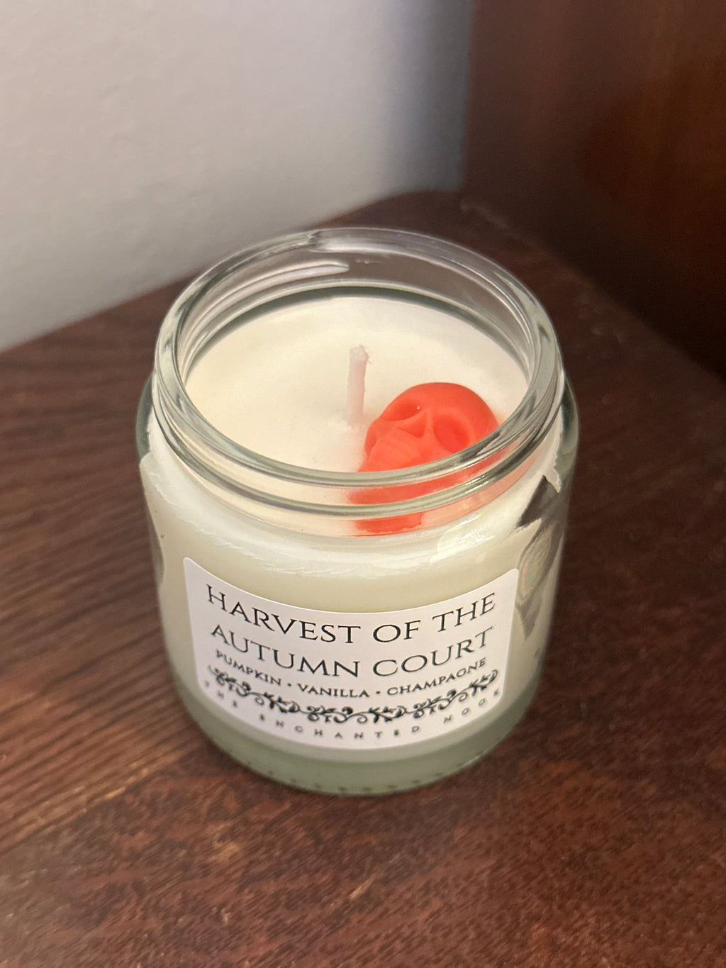 ‘Harvest of the Autumn Court’ Medium Jar Candle with Skull