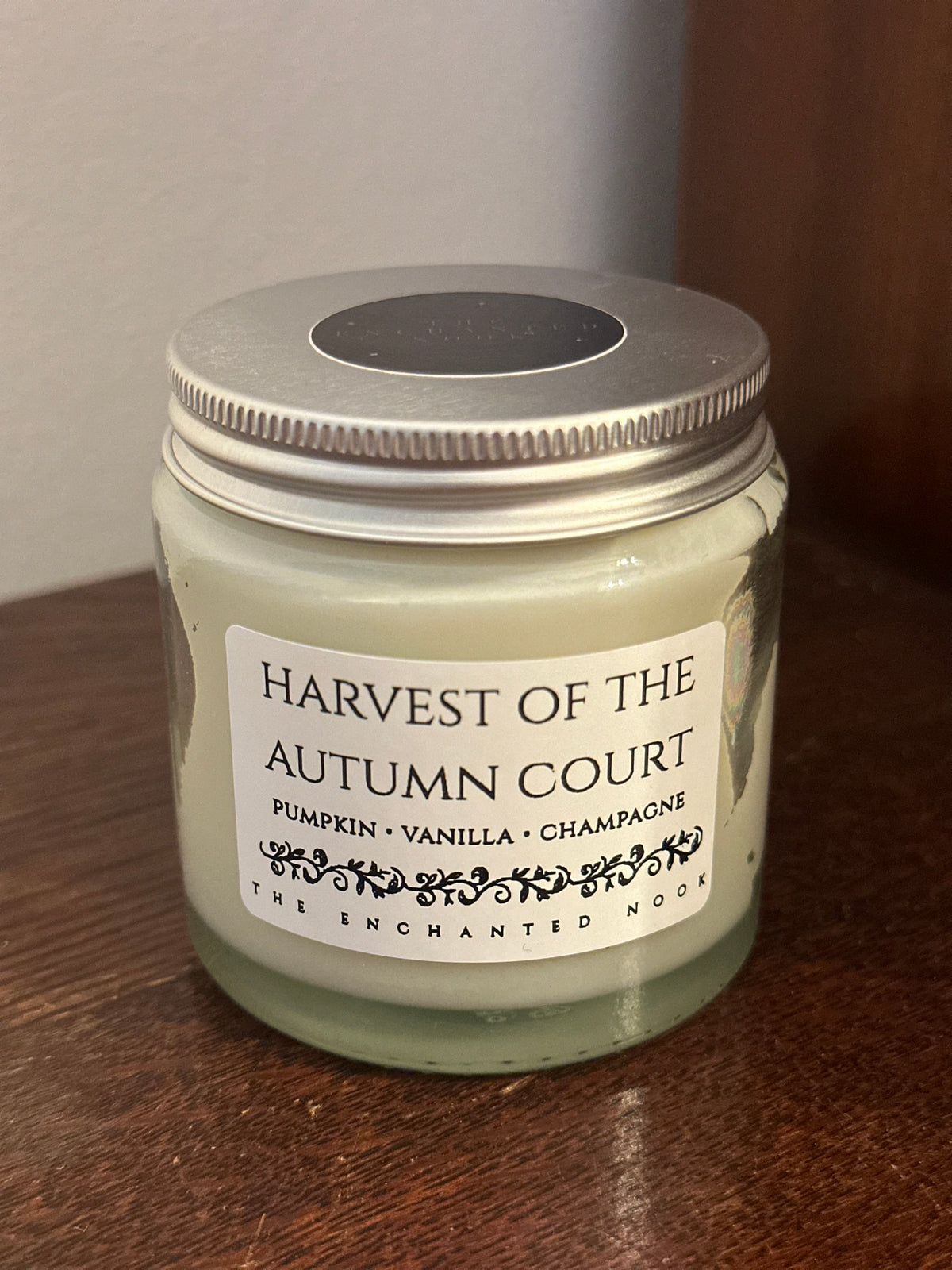 ‘Harvest of the Autumn Court’ Medium Jar Candle with Skull